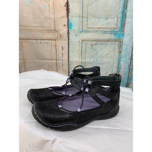 Jambu KD Youth Gladiator Flat Ankle strap Zip Back  1M Black / Purple Speckled